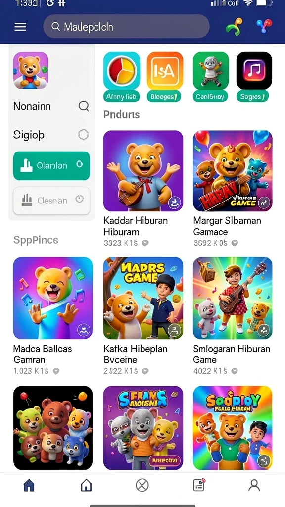 x168 - Tampilan level pertama yang penuh warna dan menarik.